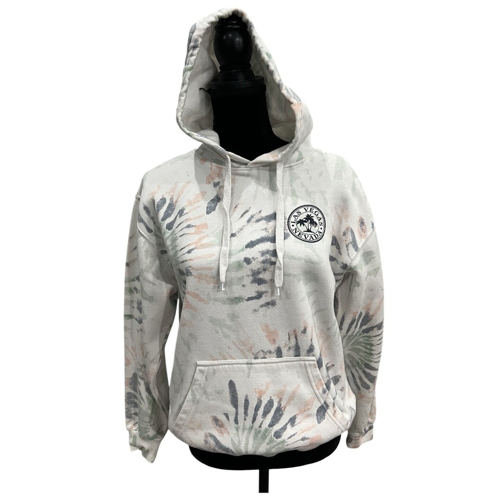 Dreamsicle Las Vegas Nevada Tie Dye Hoodie Womens Small Palm Tree Graphic Fleece